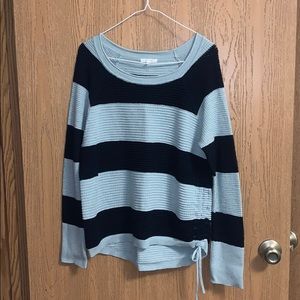 Maurices sweater size large navy and light blue